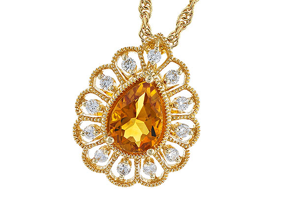 F328-39619: NECKLACE .62 CITRINE .75 TGW (7x5MM CIT)