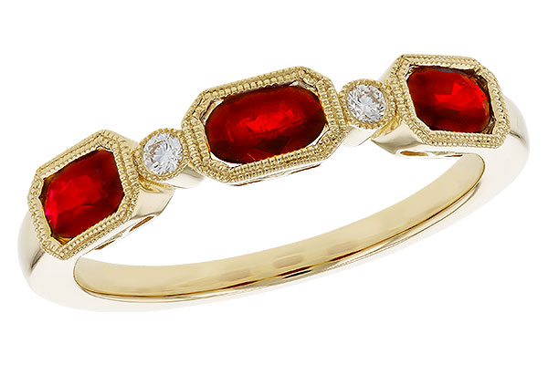 F329-29583: LDS WED RG .72 RUBY .77 TGW (4x3MM RUBY)