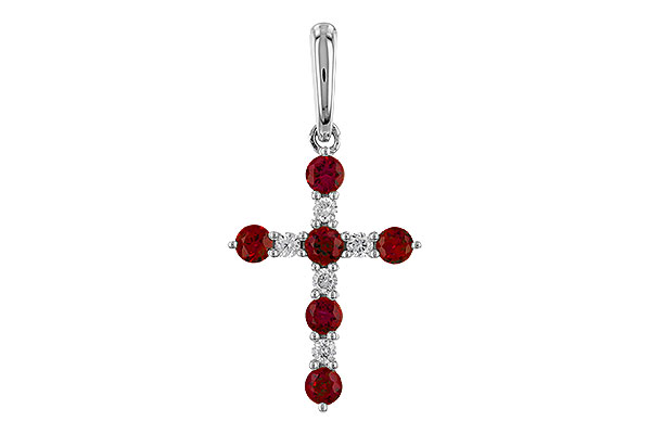 F329-29601: PENDANT .34 TW RUBY .42 TGW