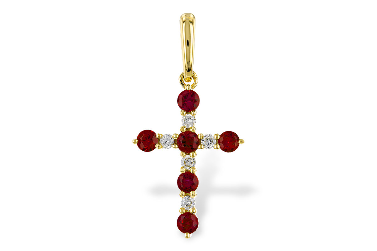 F329-29601: PENDANT .34 TW RUBY .42 TGW