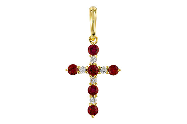 F329-29601: PENDANT .34 TW RUBY .42 TGW