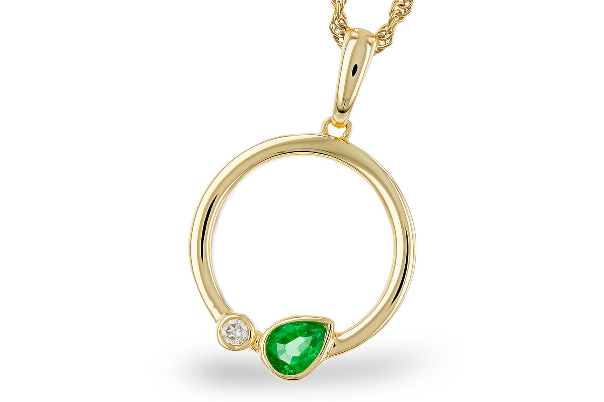 F329-29610: NECKLACE .20 EMERALD .22 TGW