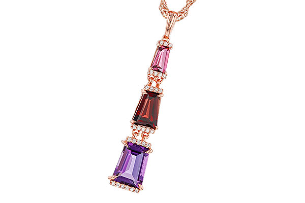 F329-31401: NECKLACE 2.32 SEMI-PREC (PT,GT,AMY) 2.37 TGW