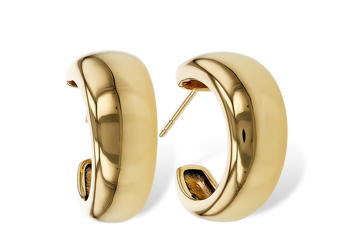 F329-35019: GOLD EARRINGS (16MM)