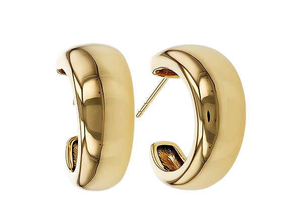 F329-35019: GOLD EARRINGS (16MM)