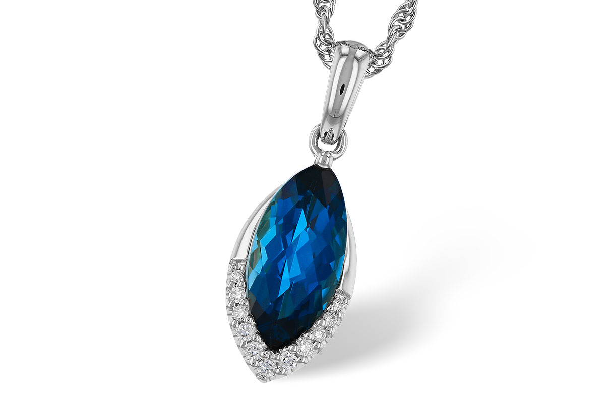 F329-35083: NECK 2.14 LONDON BLUE TOPAZ 2.20 TGW (12x6MM MQ)