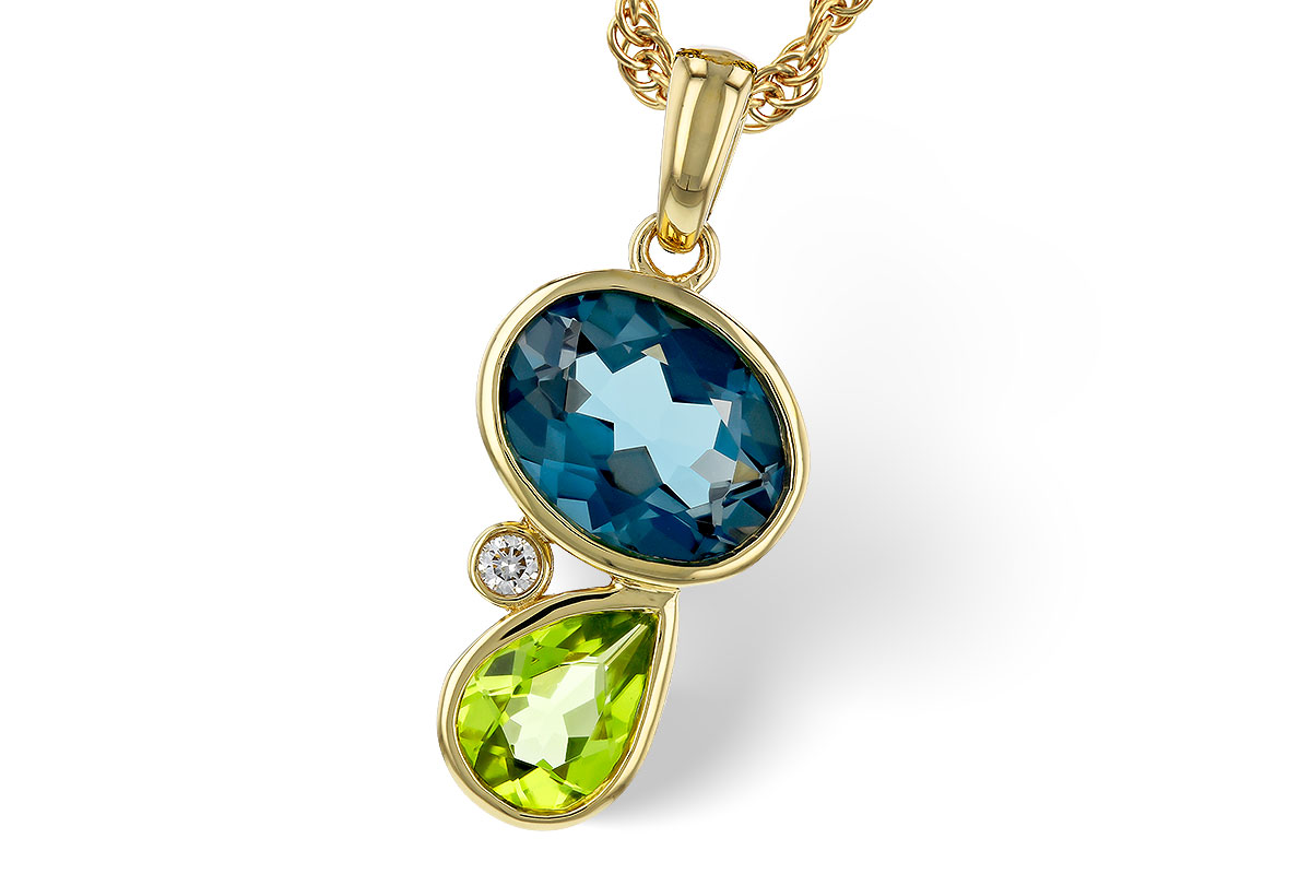 F329-35946: NECKLACE 2.43 SEMI-PREC (PER,LBT) 2.45 TGW