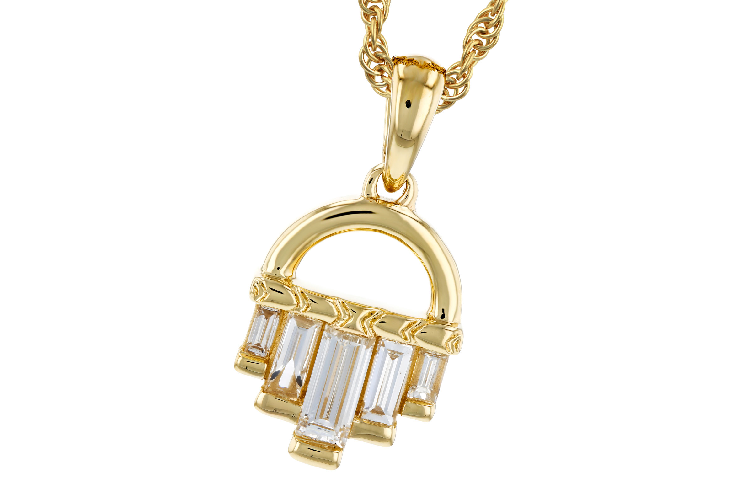 F330-20483: NECKLACE .46 TW BAGUETTE DIAMONDS