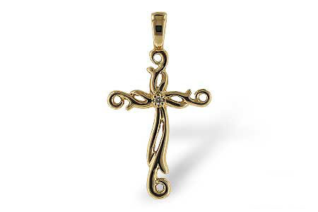 G061-13219: CROSS PENDANT .01 BR