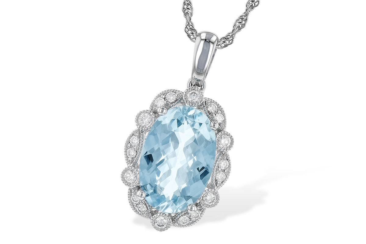 G244-78664: NECKLACE 2.40 AQUA 2.57 TGW (12x8MM AQ)