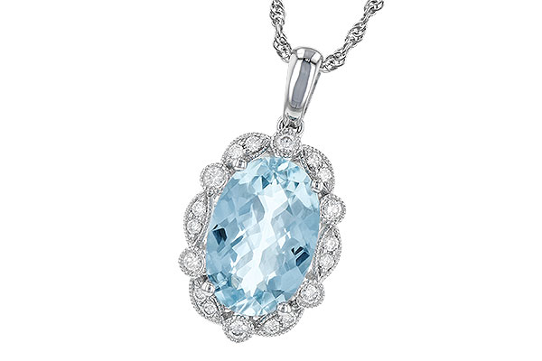 G244-78664: NECKLACE 2.40 AQUA 2.57 TGW (12x8MM AQ)