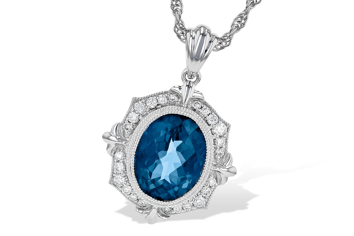 G244-80464: NECK 3.00 LONDON BLUE TOPAZ 3.16 TGW