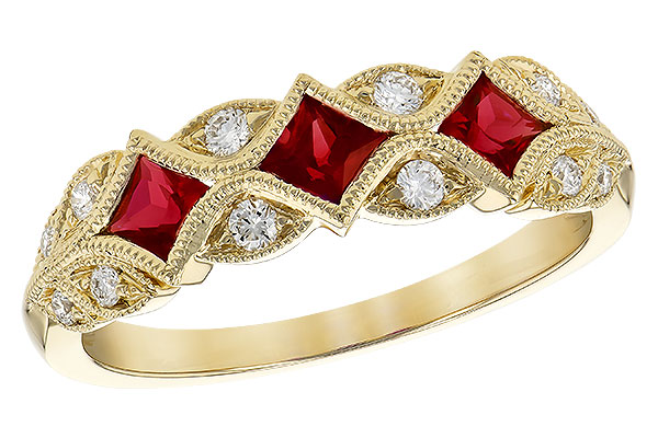 G327-48701: LDS WED RG .55 TW RUBY .70 TGW