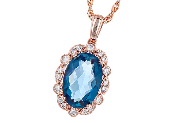 G327-54137: NECK 3.60 LONDON BLUE TOPAZ 3.77 TGW (12x8MM LBT)