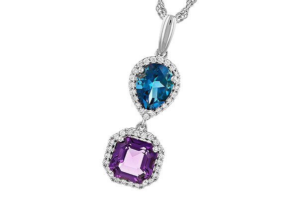 G328-41392: NECKLACE 2.50 SEMI-PREC (AMY,LBT) 2.66 TGW