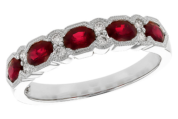 G328-42310: LDS WED RG .88 TW RUBY 1.00 TGW (4x3MM RUBY)