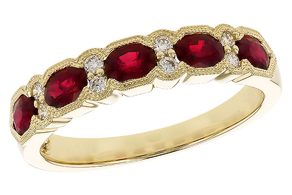 G328-42310: LDS WED RG .88 TW RUBY 1.00 TGW (4x3MM RUBY)