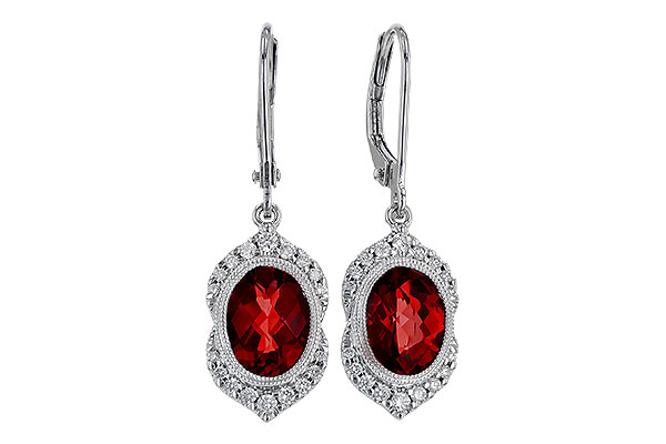 G329-27746: EARRING 3.06 GARNET 3.25 TGW