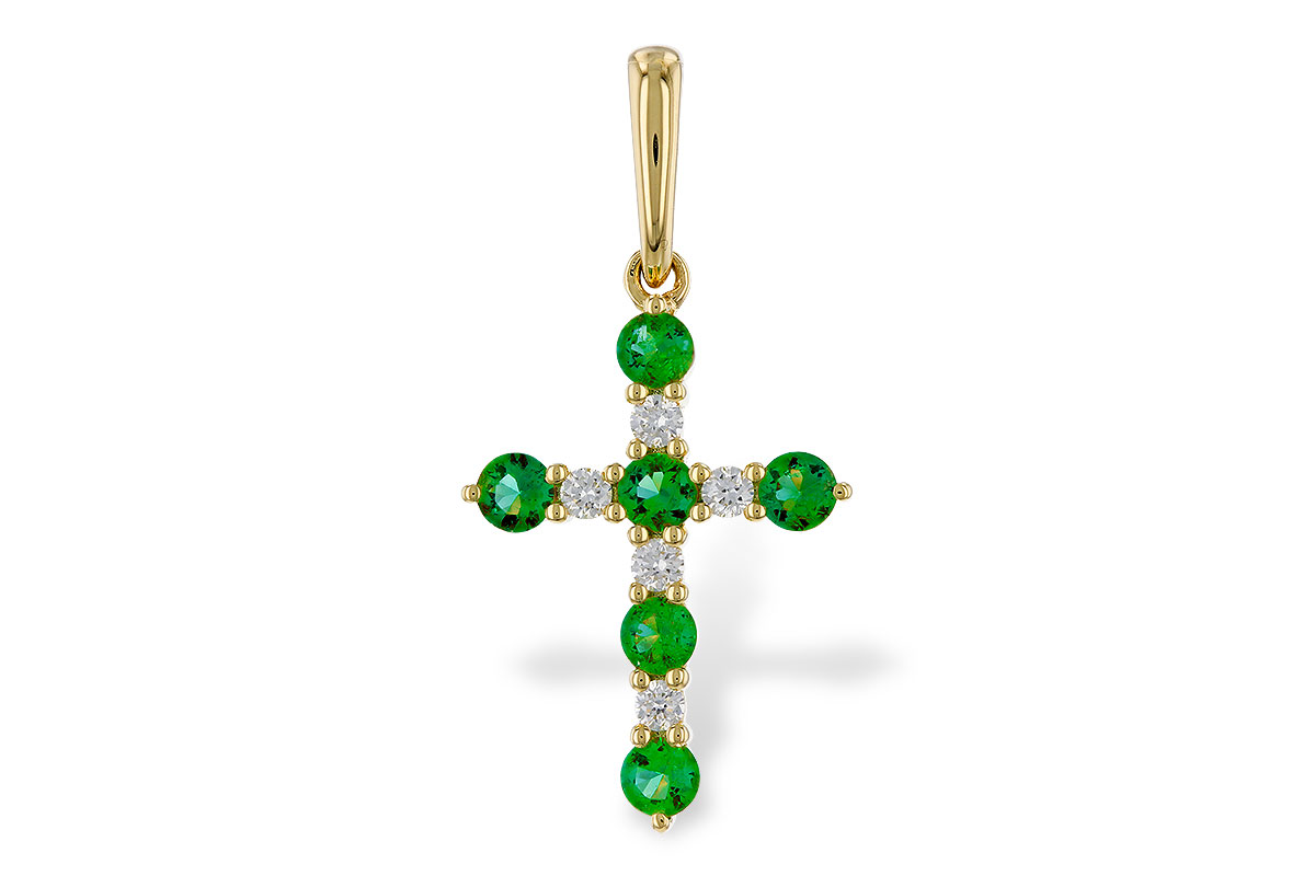 G329-29592: PENDANT .27 TW EMERALD .35 TGW