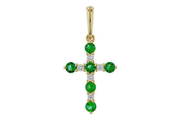 G329-29592: PENDANT .27 TW EMERALD .35 TGW