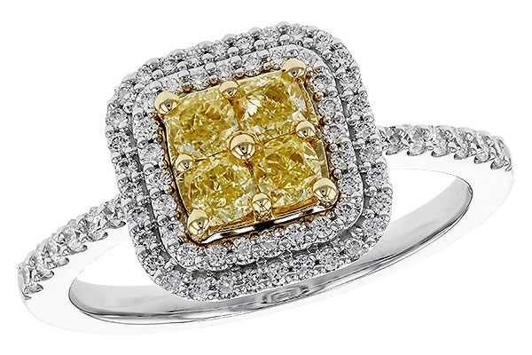 G329-31392: LDS RG .52 FANCY YELLOW DIAMONDS .85 TW
