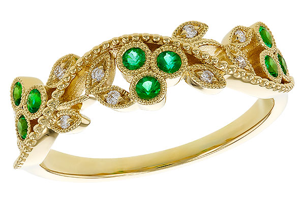 G329-35910: LDS WED RG .17 EMERALD TW .23 TGW