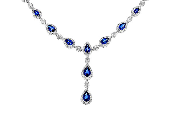 G329-35955: NECKLACE 4.82 TW SAPPHIRE 7.02 TGW (17")