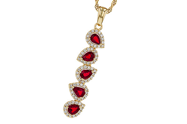 G329-35992: NECKLACE .90 TW RUBY 1.14 TGW
