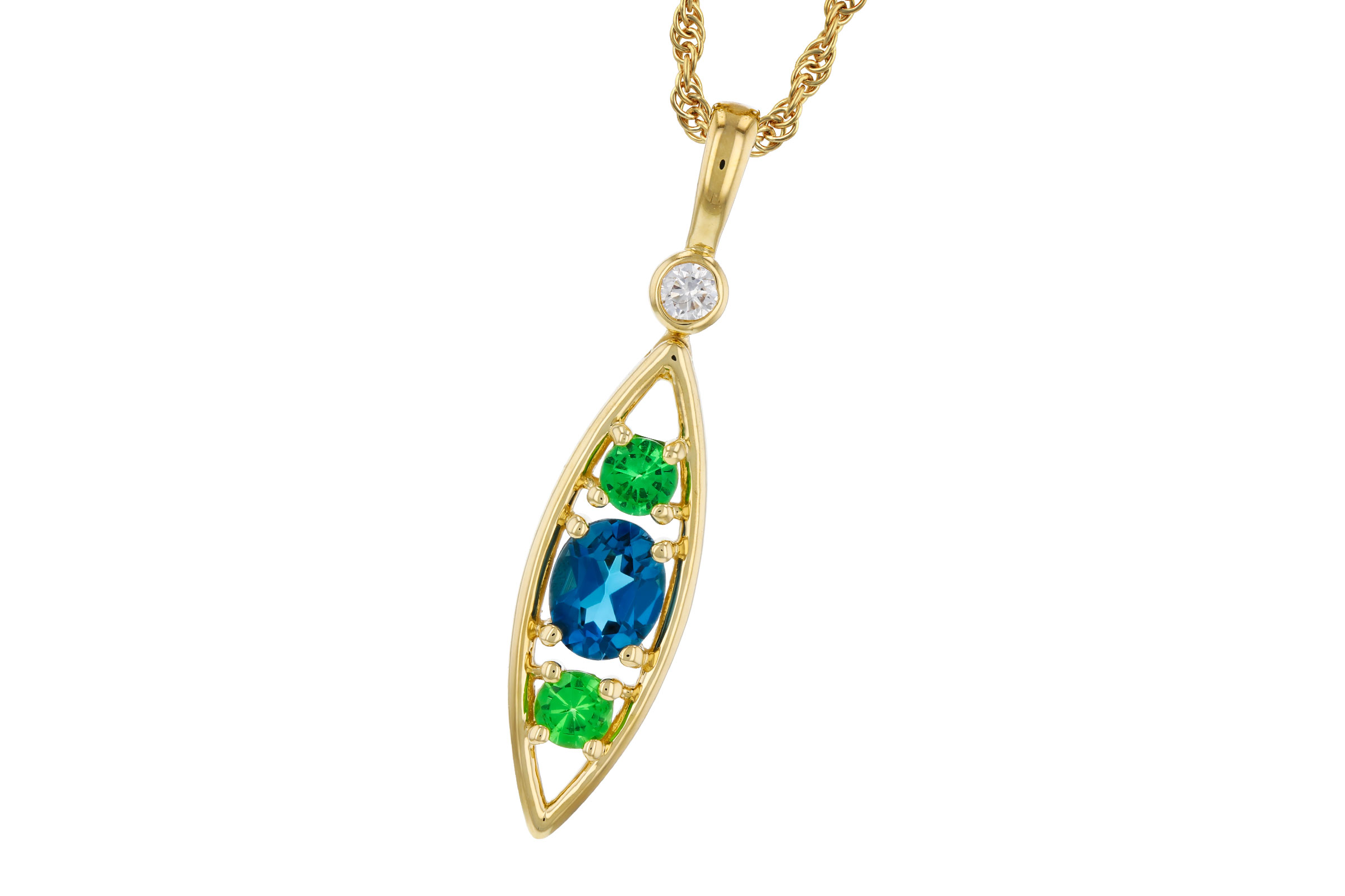 G330-20492: NECKLACE .54 SEMI-PREC (LBT & GR.GT) .58 TGW