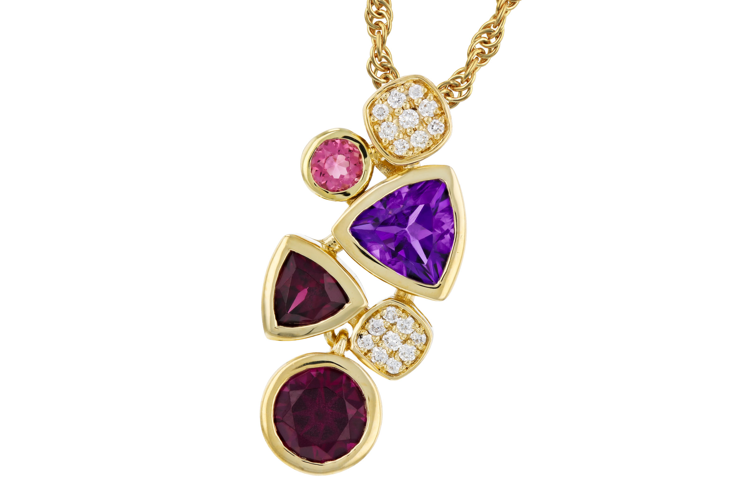 G330-20519: NECKLACE 1.34 SEMI-PREC (AM,RHO,PT) 1.40 TGW