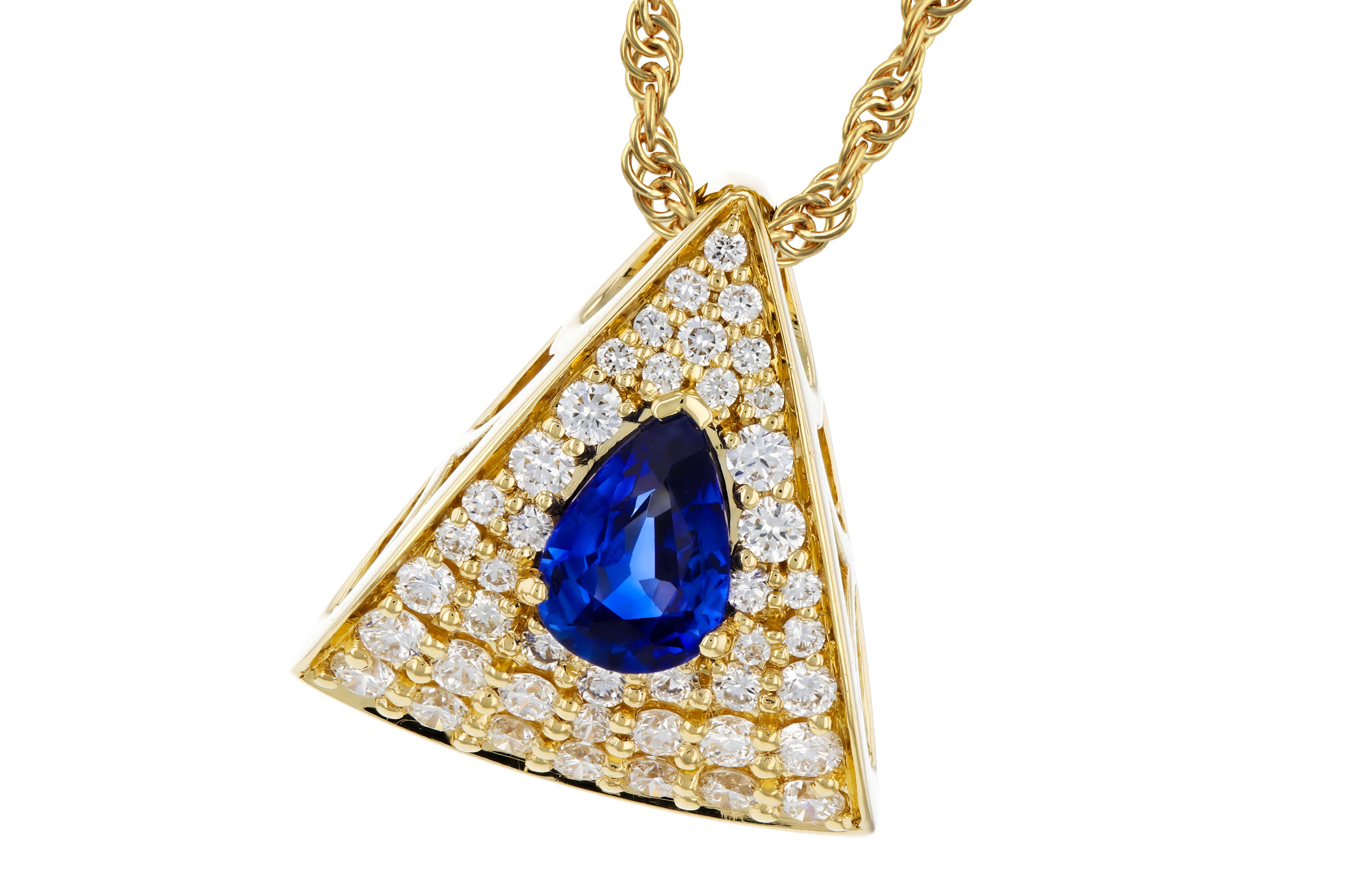 G330-20528: NECKLACE .51 SAPPHIRE .85 TGW (6x4MM SA)
