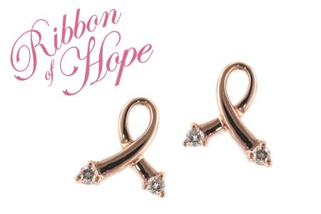 H054-81410: PINK GOLD EARRINGS .07 TW