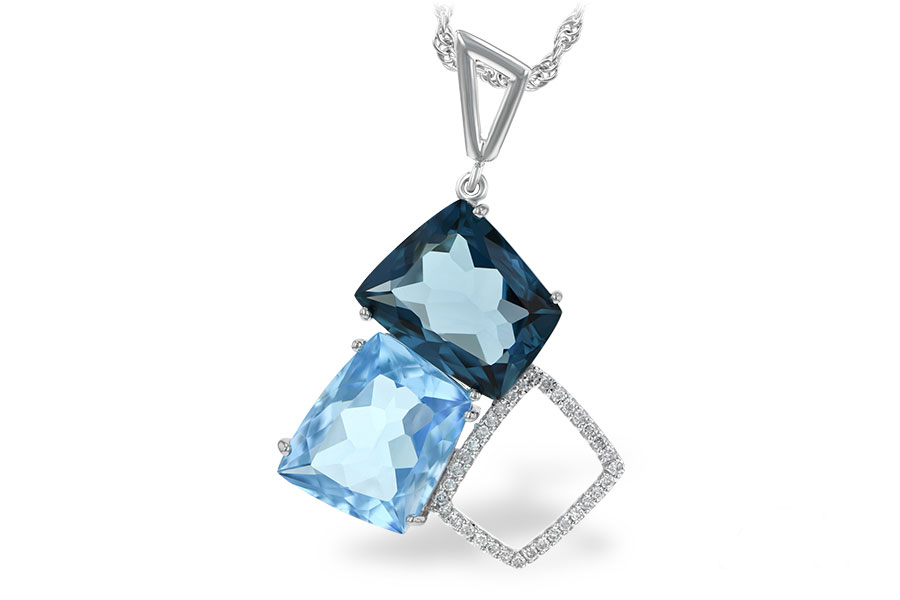 H242-97755: NECK 10.60 BLUE TOPAZ 10.73 TGW