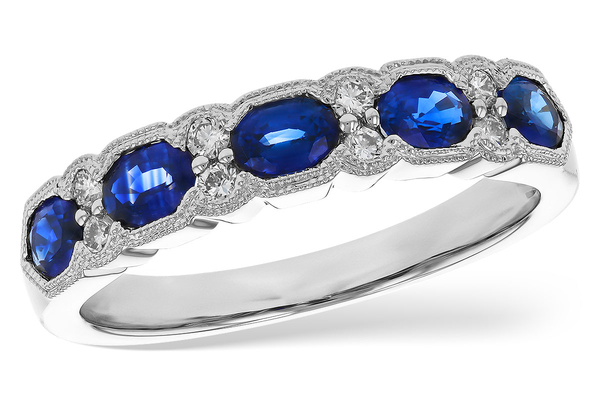 H328-42310: LDS WED RG .92 SAPPHIRE 1.04 TGW (4x3MM SAPP)