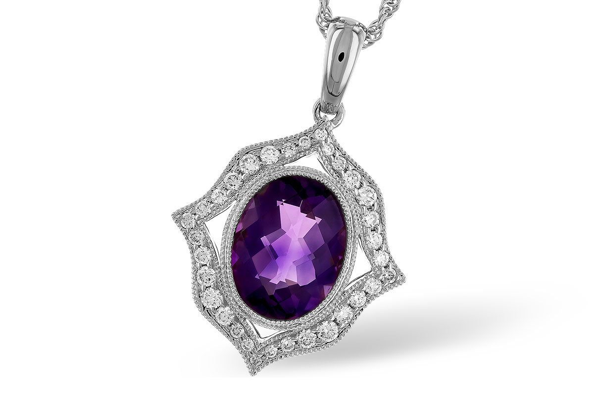 H328-43246: NECKLACE 1.52 AMETHYST 1.70 TGW (9x7 MM AMY)