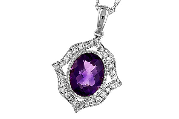 H328-43246: NECKLACE 1.52 AMETHYST 1.70 TGW (9x7 MM AMY)