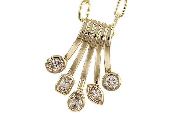 H328-44164: NECKLACE .42 TW FANCY CUT DIAMONDS (18")