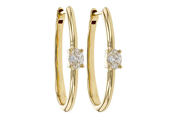 H329-31373: EARRINGS .47 TW OVAL DIAMONDS