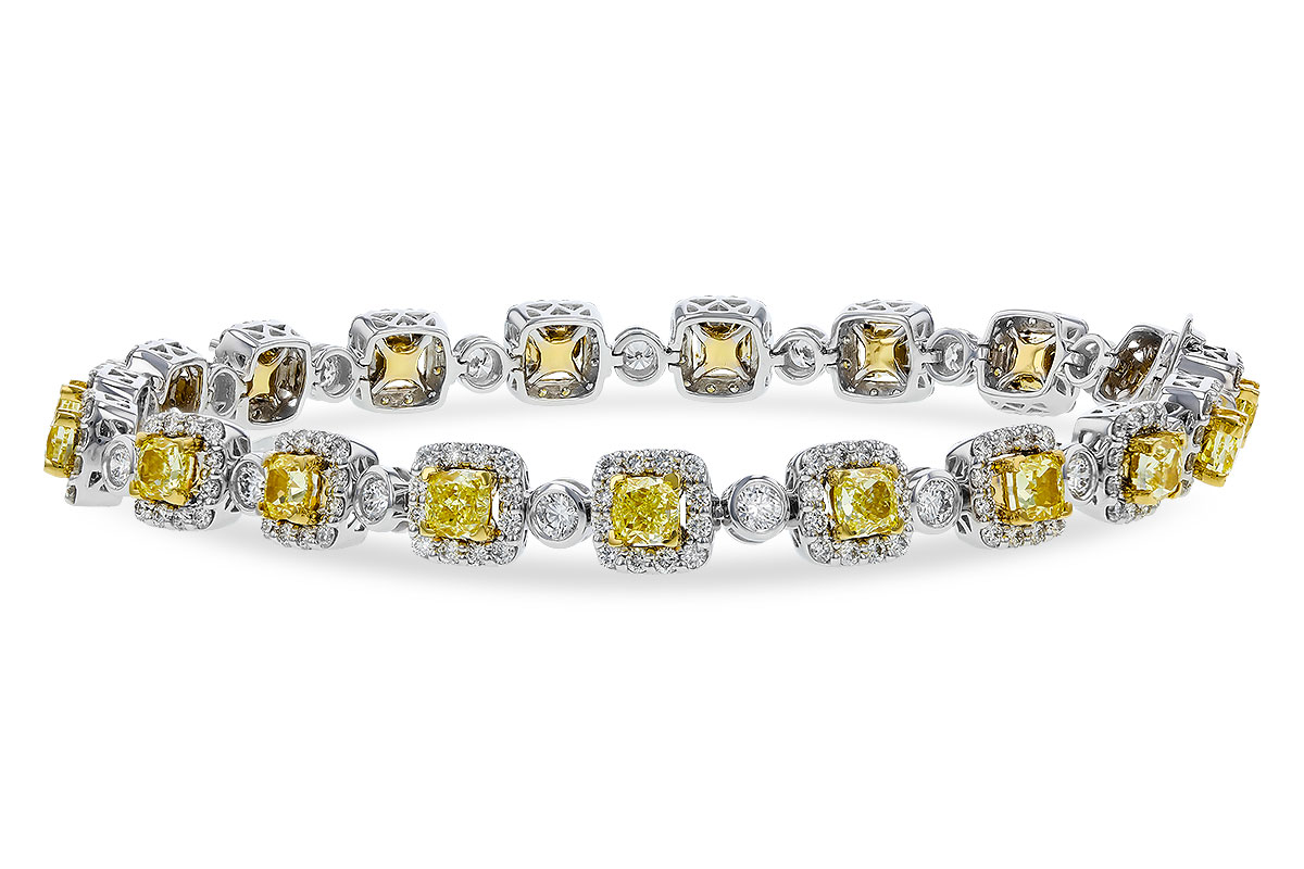 H329-31410: BRACELET 4.37 FANCY YELLOW DIAS 7.12 TW (7")