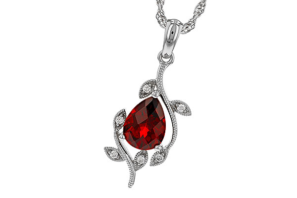 H329-34110: NECKLACE 1.34 GARNET 1.39 TGW (8X6MM GAR)
