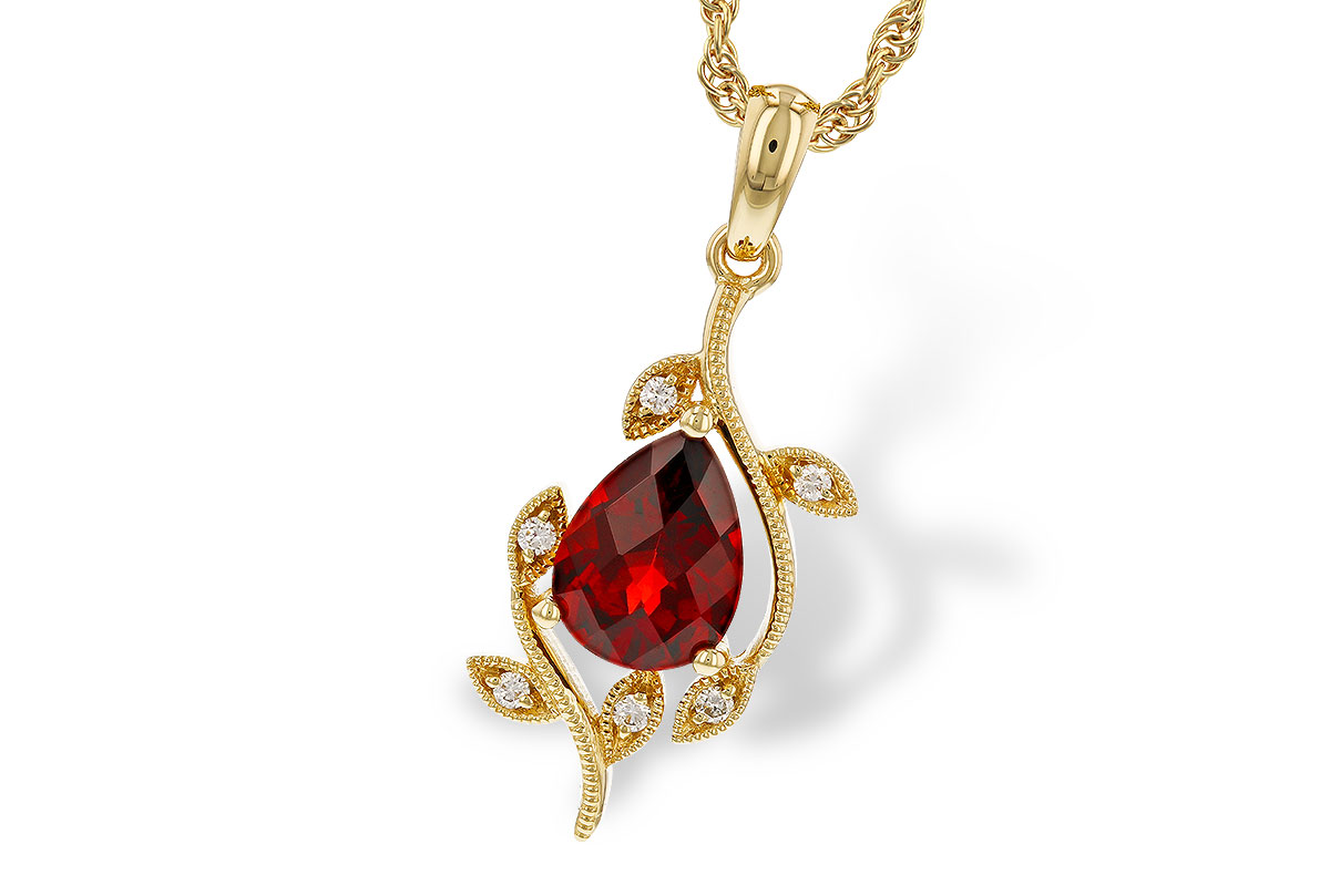 H329-34110: NECKLACE 1.34 GARNET 1.39 TGW (8X6MM GAR)