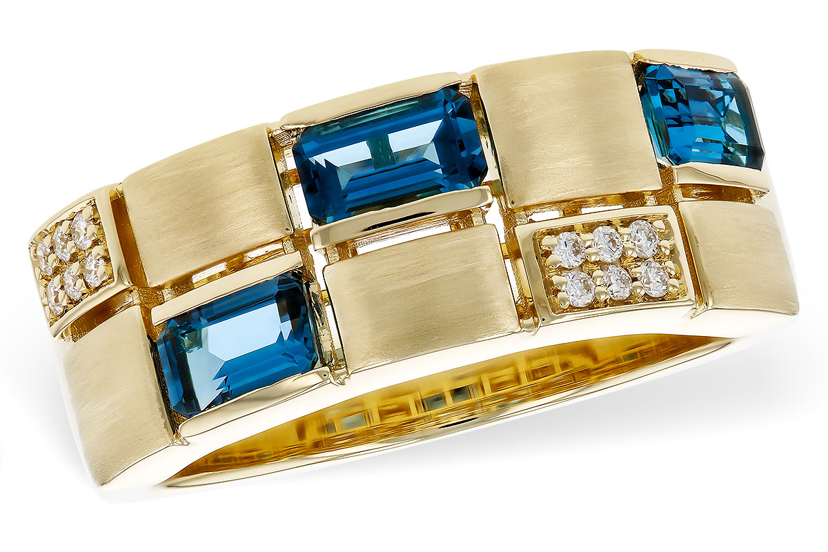 H329-34155: LDS RG .94 LONDON BLUE TOPAZ 1.00 TGW