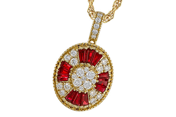H329-34173: NECKLACE .54 TW RUBY .78 TGW