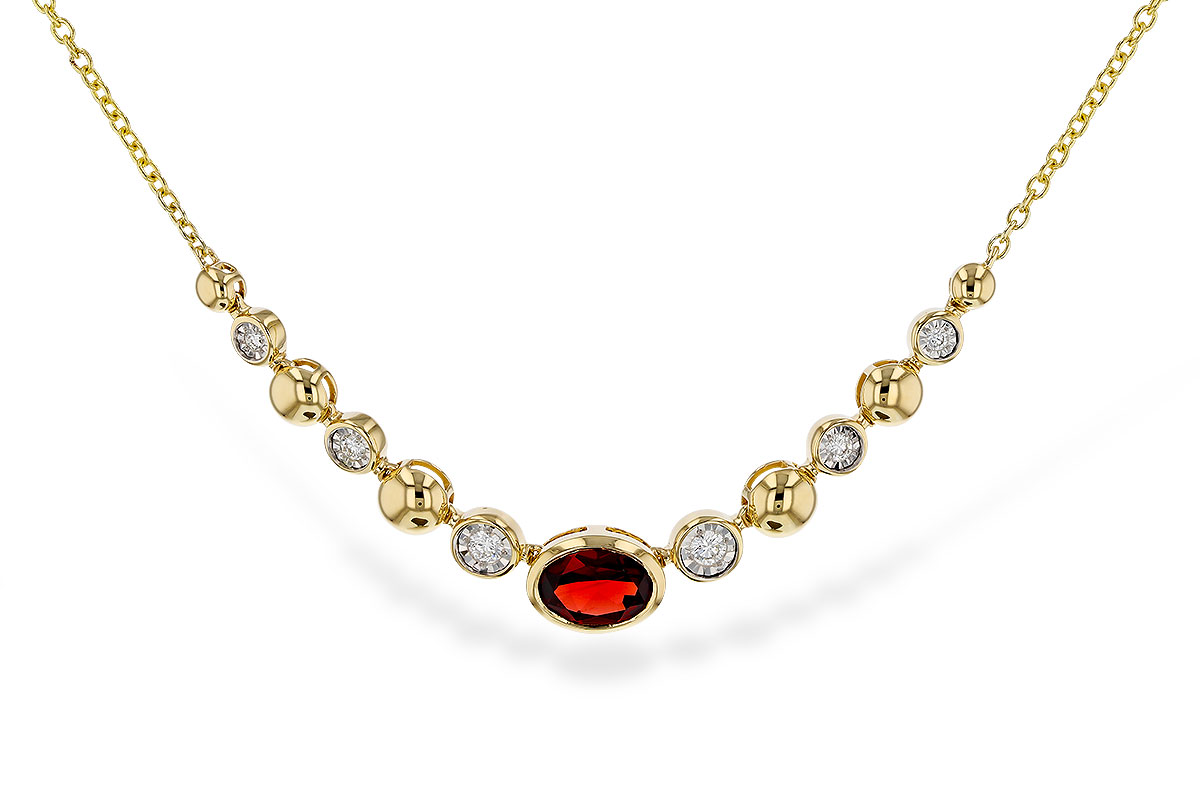 H329-35028: NECKLACE .88 GARNET 1.00 TGW (17")