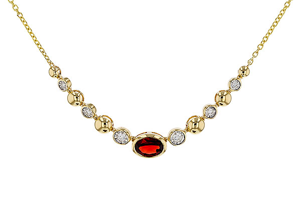 H329-35028: NECKLACE .88 GARNET 1.00 TGW (17")