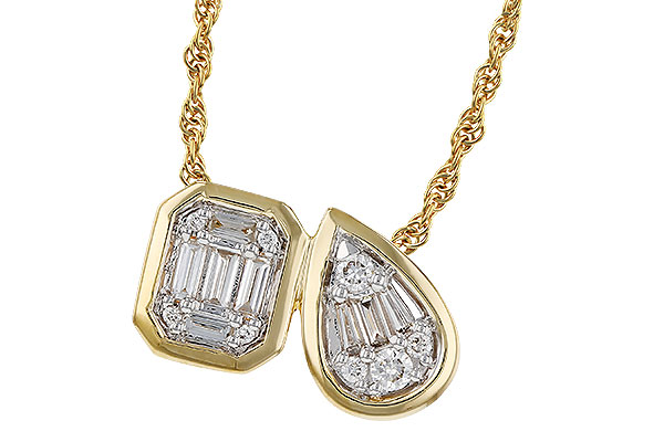 H329-35055: NECKLACE .17 BAG .25 TW
