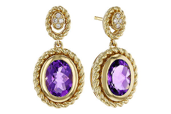 H329-35937: EARRINGS 1.98 AMETHYST 2.02 TGW (8x6MM AMY)
