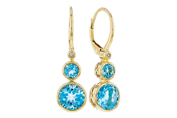 H330-18664: EARR 3.25 TW BLUE TOPAZ 3.27 TGW (4MM/7MM BT)