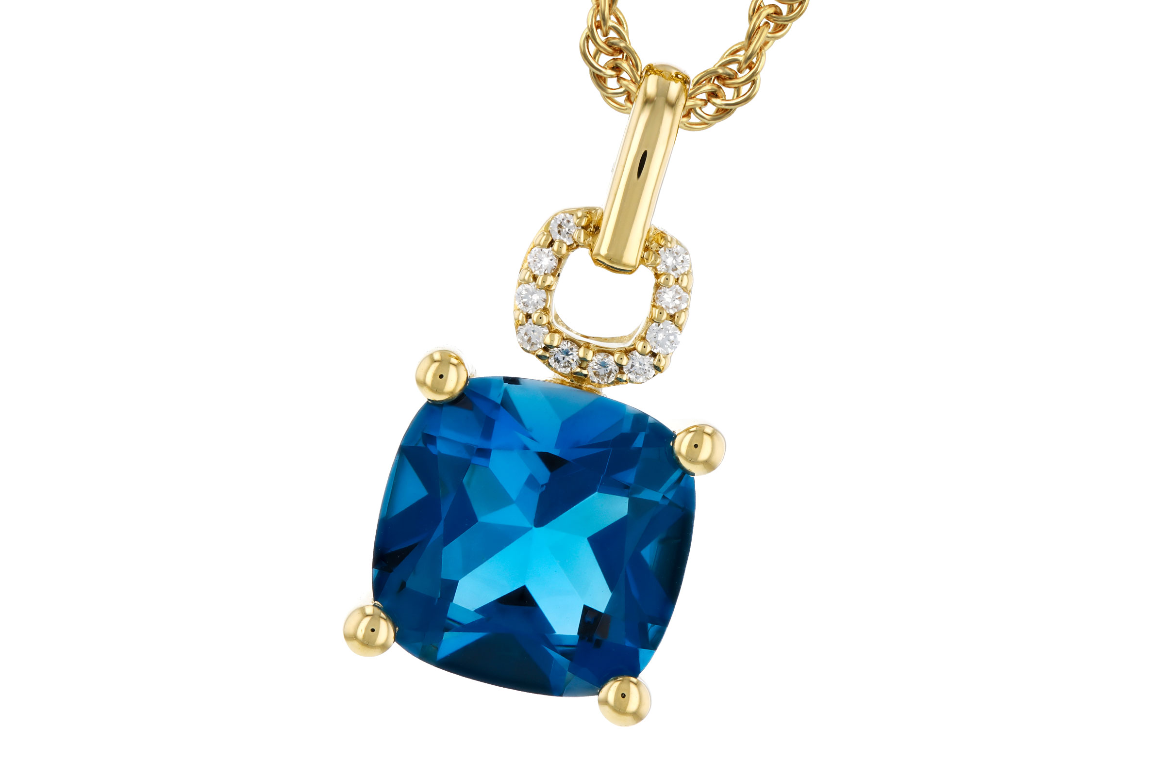 H330-20492: NECK 2.16 LONDON BLUE TOPAZ 2.18 TGW (8MM LBT)