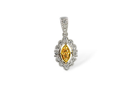 K241-15910: PENDANT .07 YELLOW SAPP .22 TGW